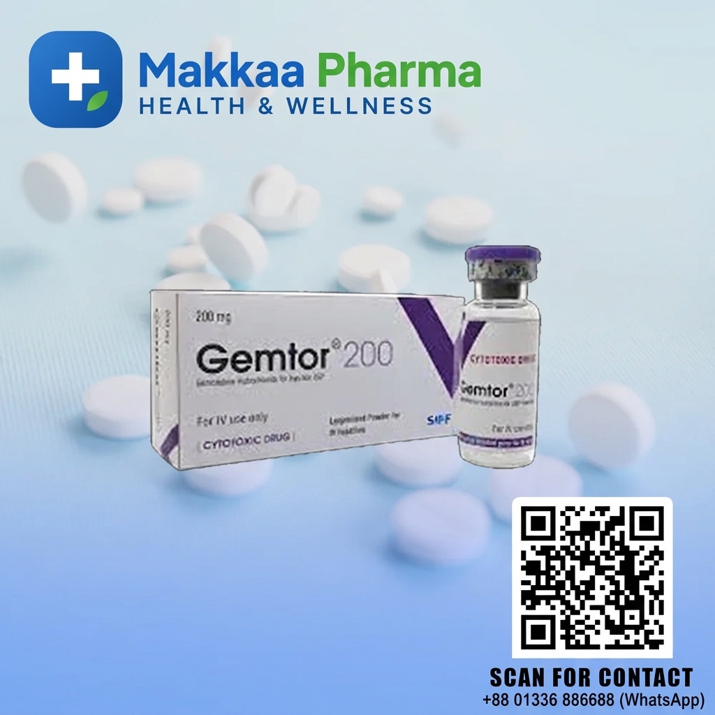 Gemtor 200 mg (Gemcitabine) Injection from Makkaa Pharma