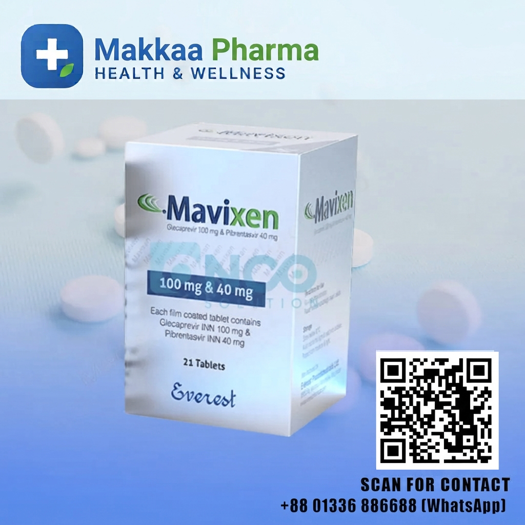 Mavixen 100 mg & 40 mg (Glecaprevir & Pibrentasvir) from Makkaa Pharma
