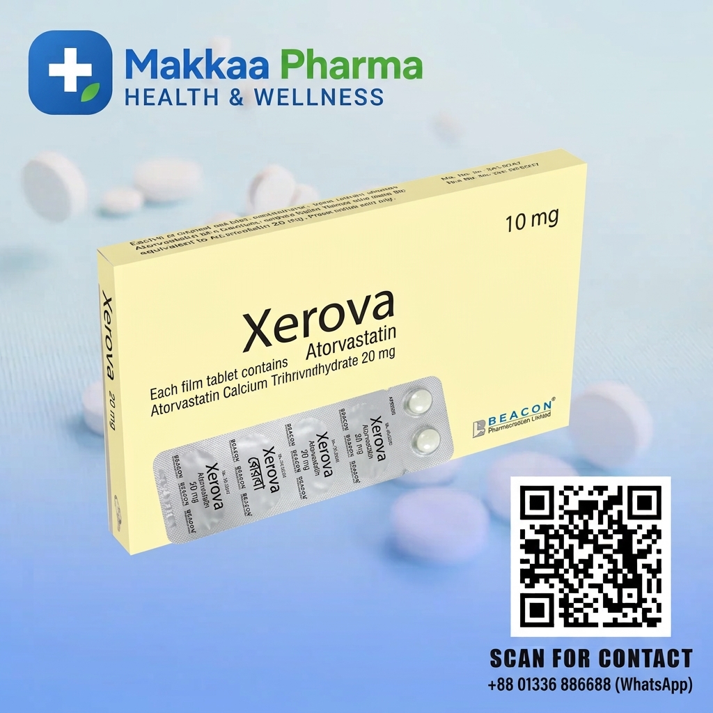 Xerova 10 mg (Atorvastatin) Tablets from Makkaa Pharma